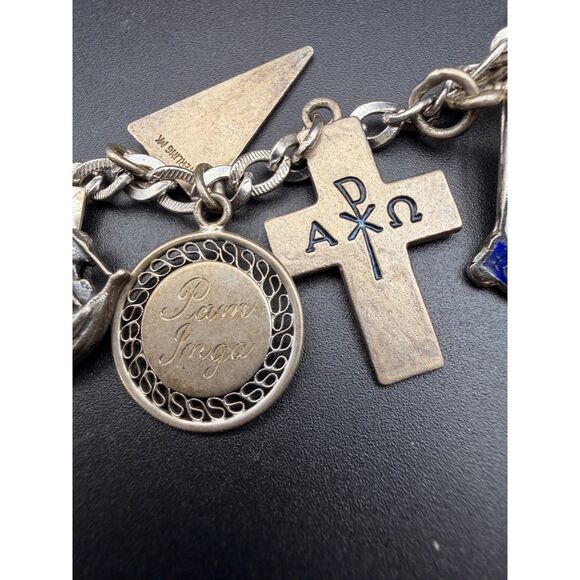 Lot of Two Vintage Sterling Charm Bracelets - Picture 14 of 14